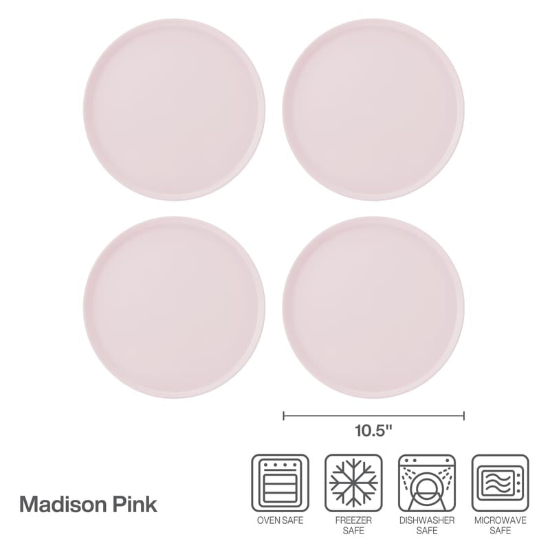 Madison Pink Set of 4 Dinner Plates
