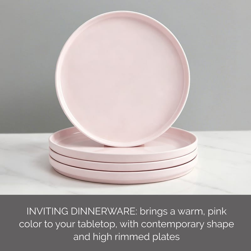 Madison Pink Set of 4 Dinner Plates