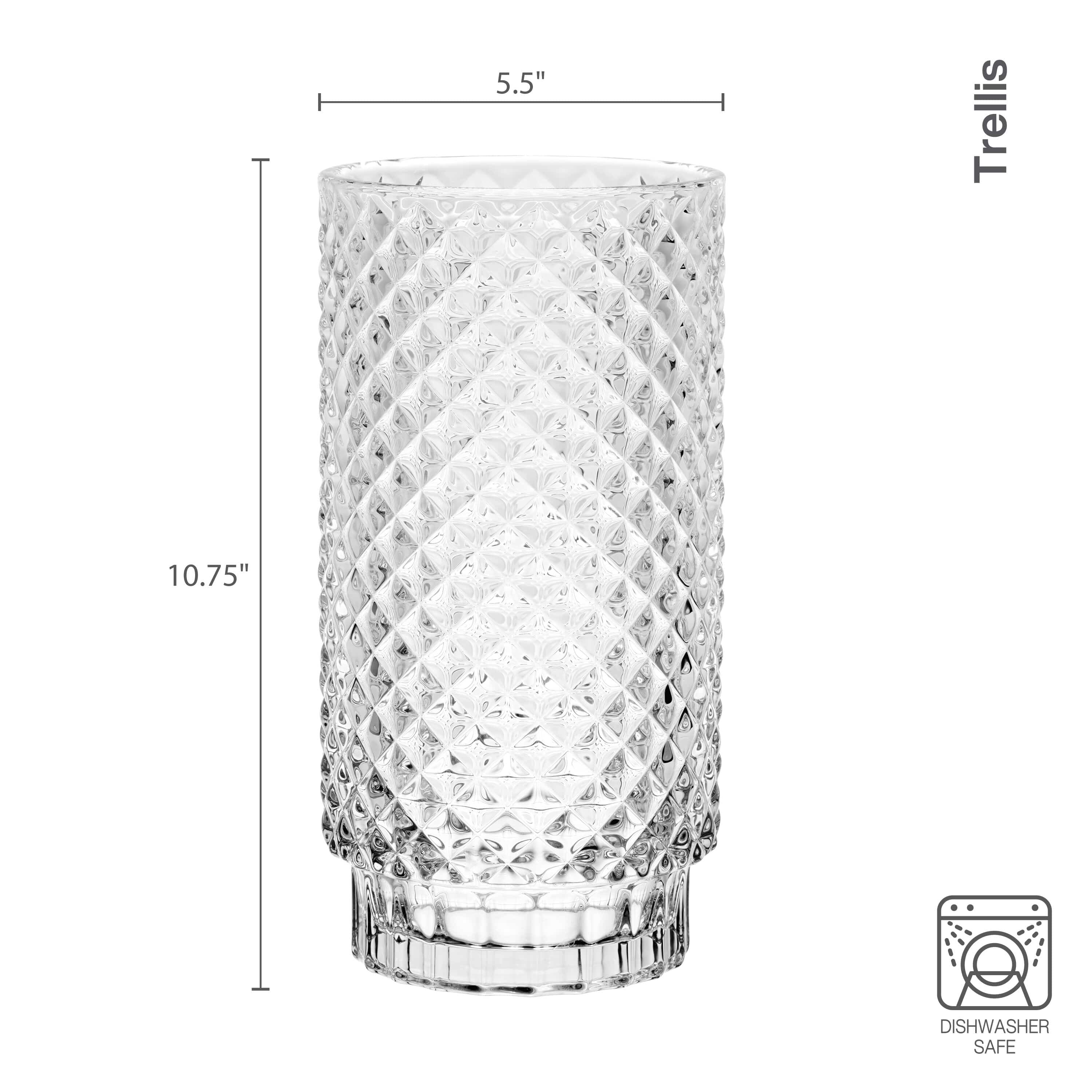 Trellis Glass 10.75 Inch Vase