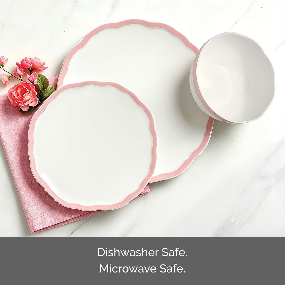 Seraphine Pink 12 Piece Dinnerware Set,Service for 4