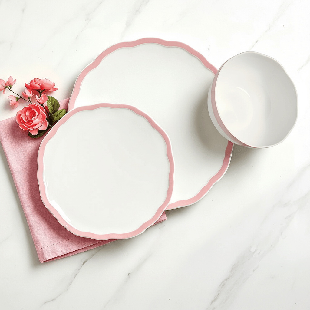 Seraphine Pink 12 Piece Dinnerware Set,Service for 4
