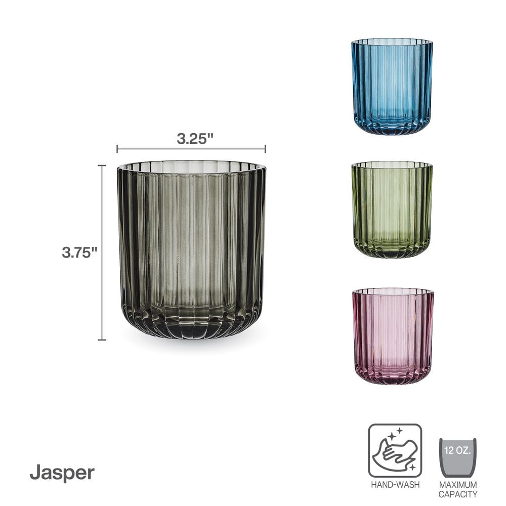 Jasper Colored Set of 4 Double Old Fashioned Glasses