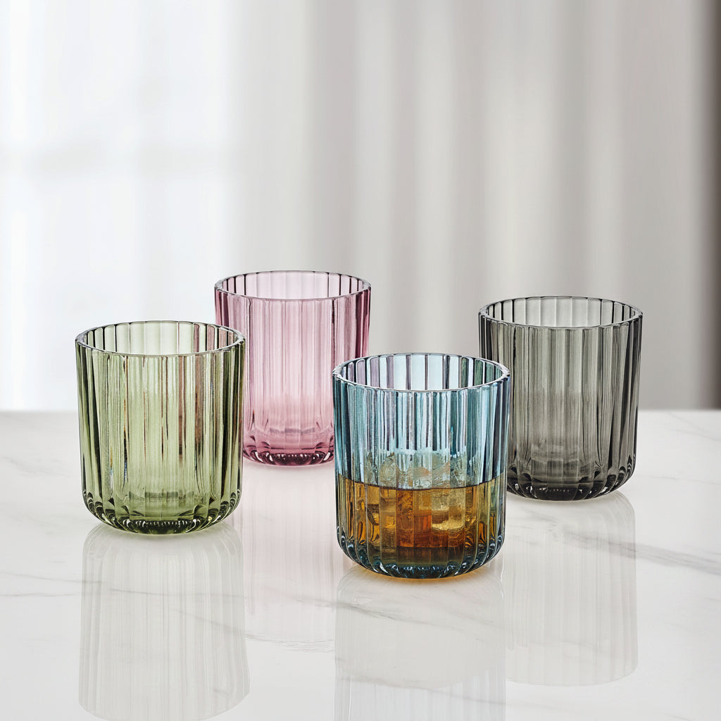 Jasper Colored Set of 4 Double Old Fashioned Glasses