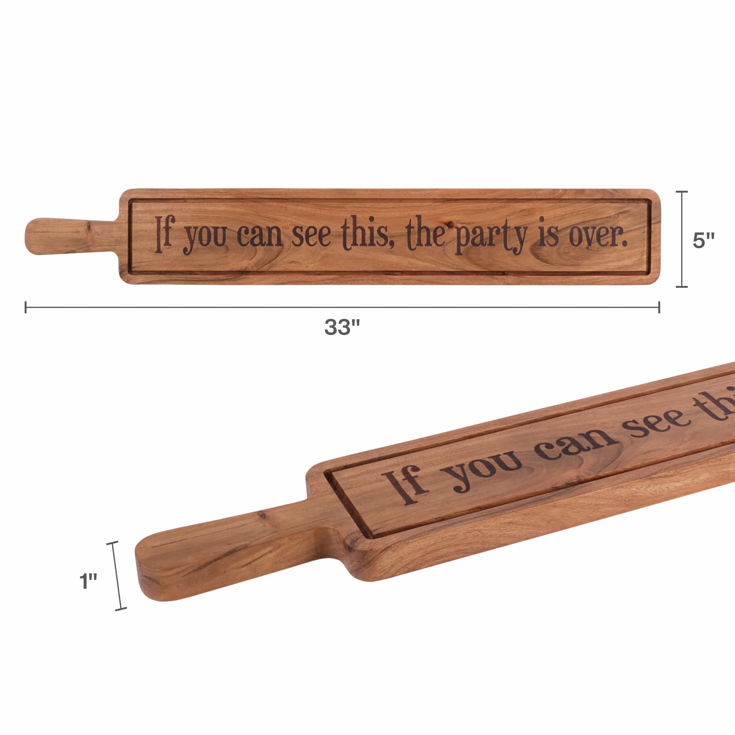 Long Charcuterie Party Serving Board, 33"