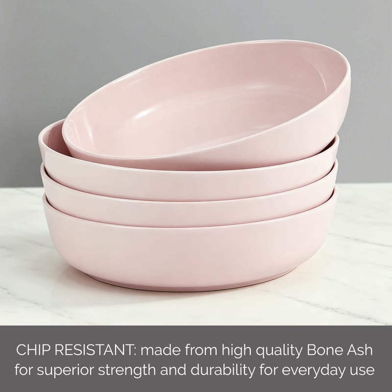 Madison Pink Set of 4 Pasta Bowls