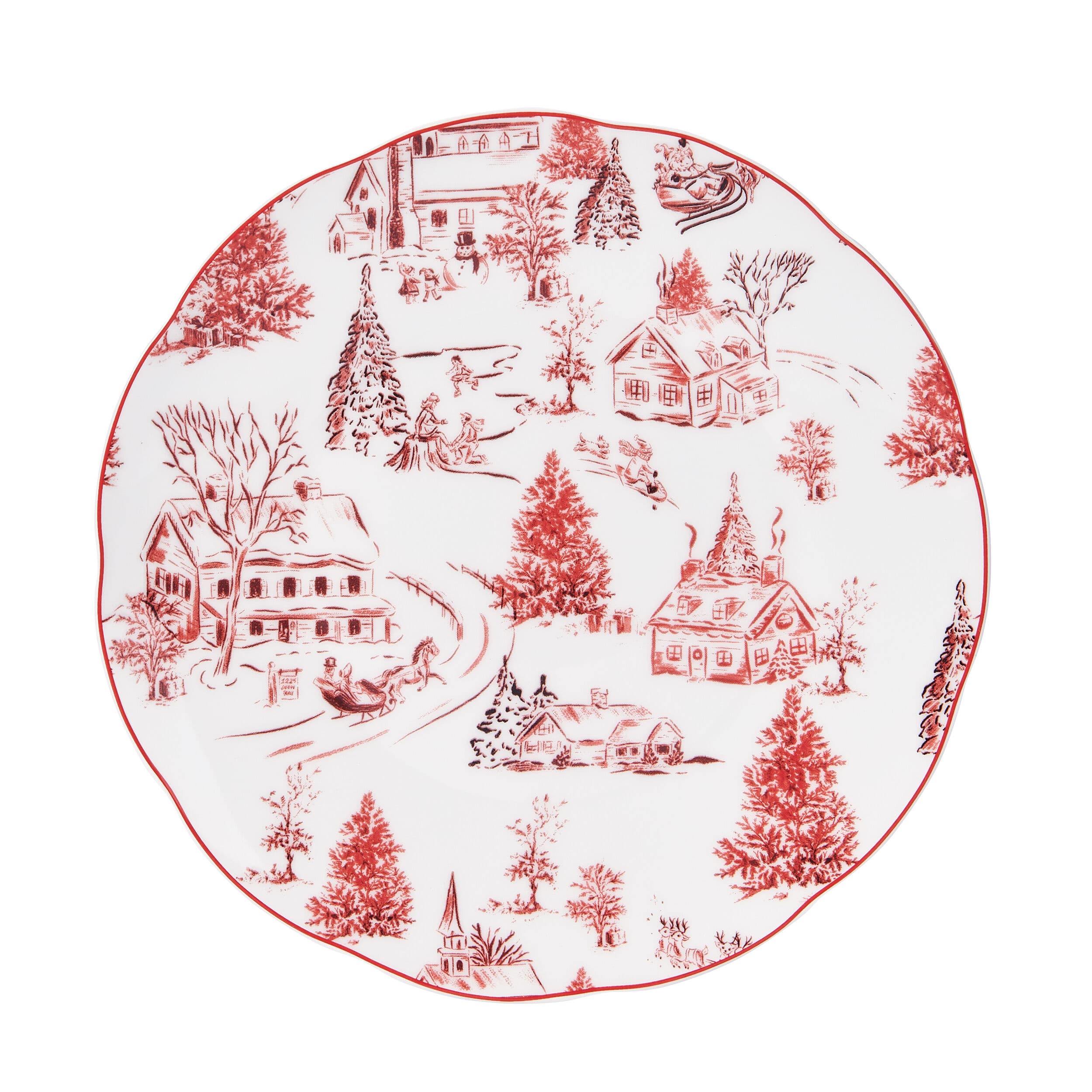 Holiday Village Dinnerware Set, Service for 4