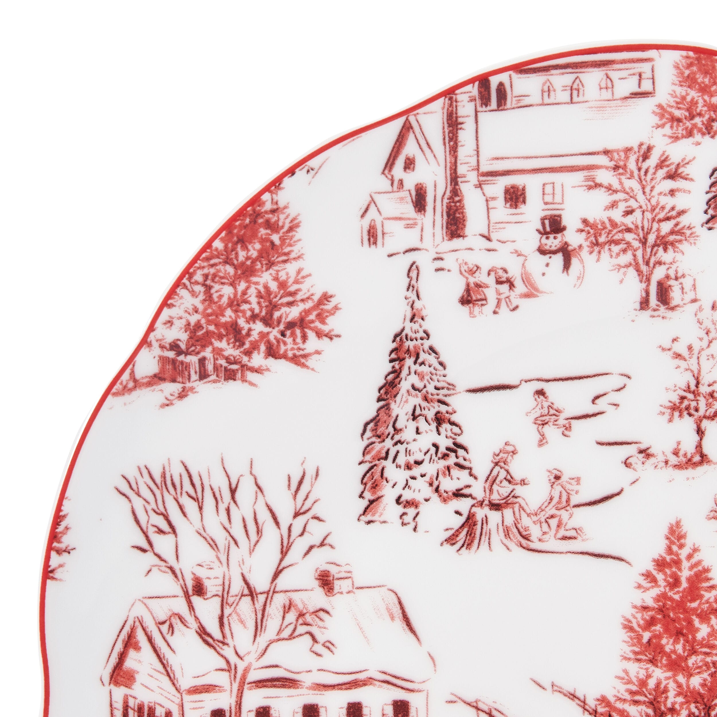 Holiday Village Set of 4 Salad Plates