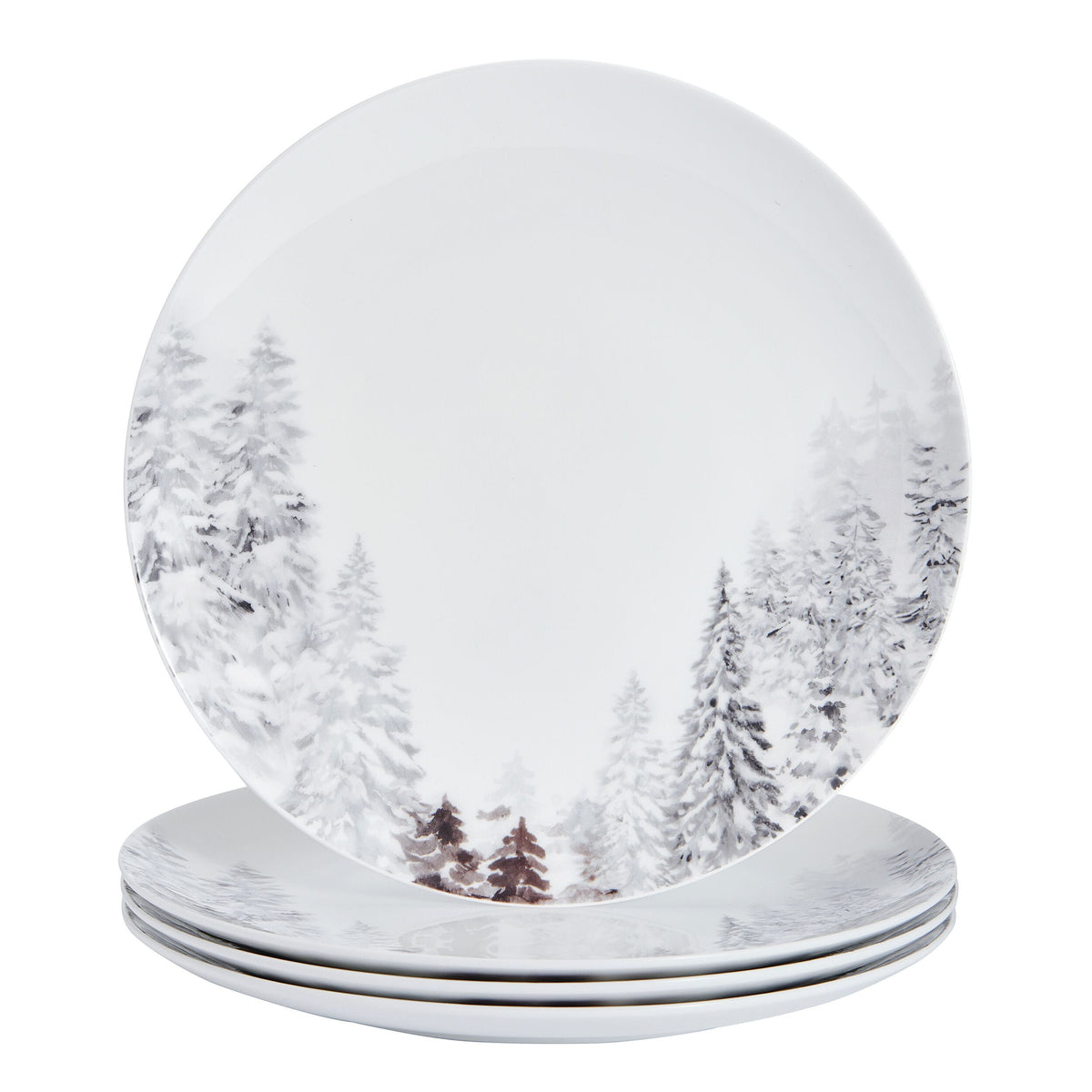 Woodsy Winter Set of 4  Dinner Plates