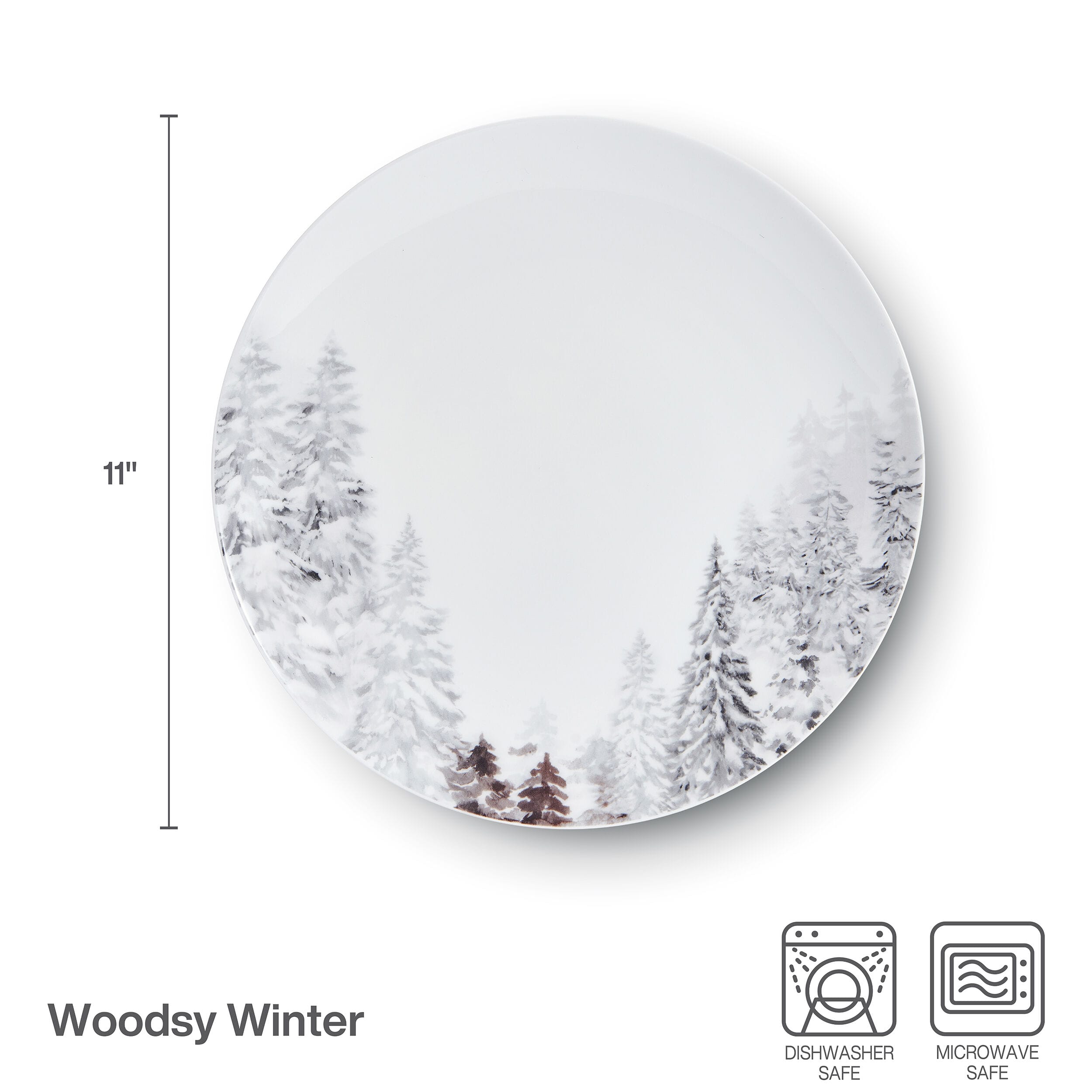 Woodsy Winter Set of 4  Dinner Plates