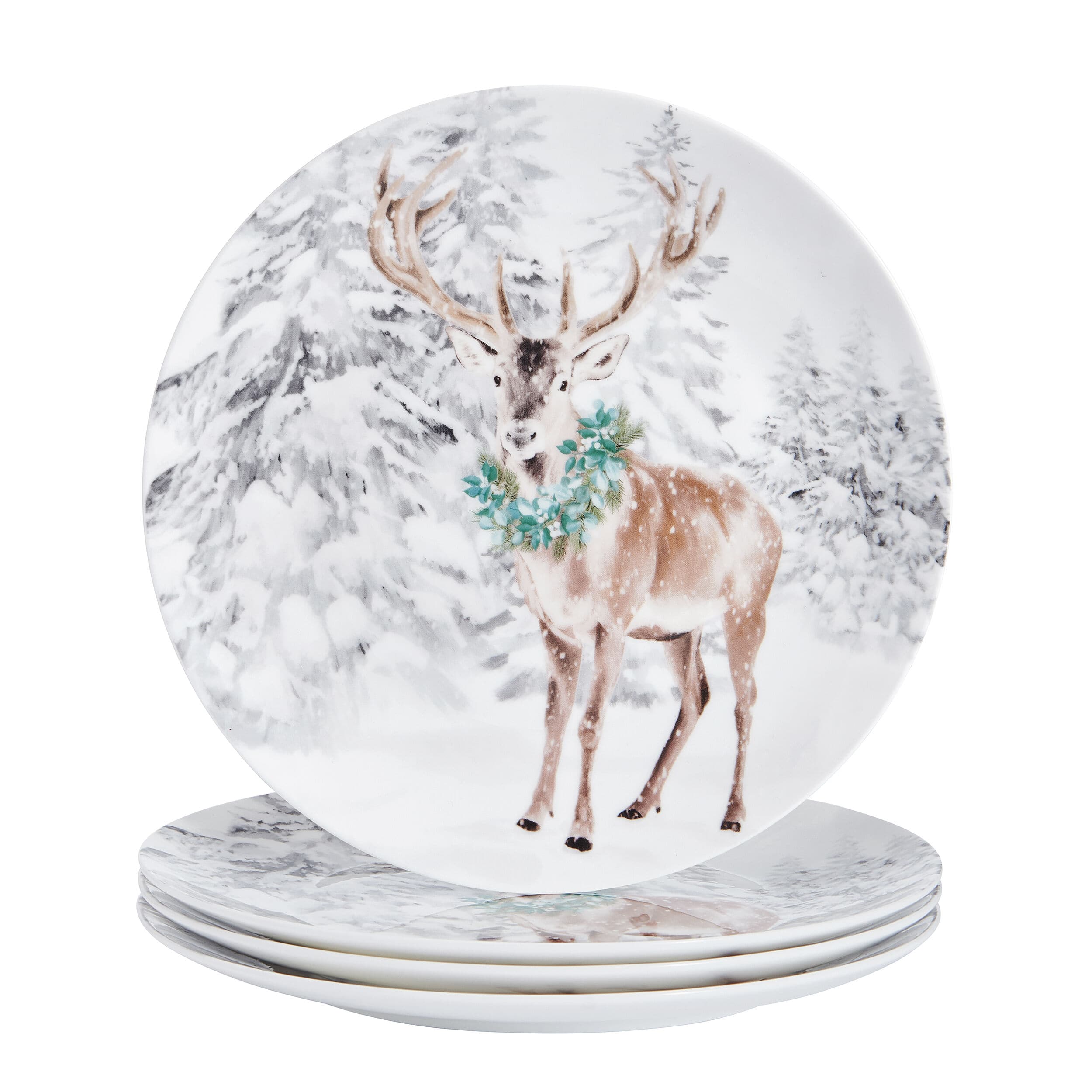 Woodsy Winter Set of 4 Salad Plates