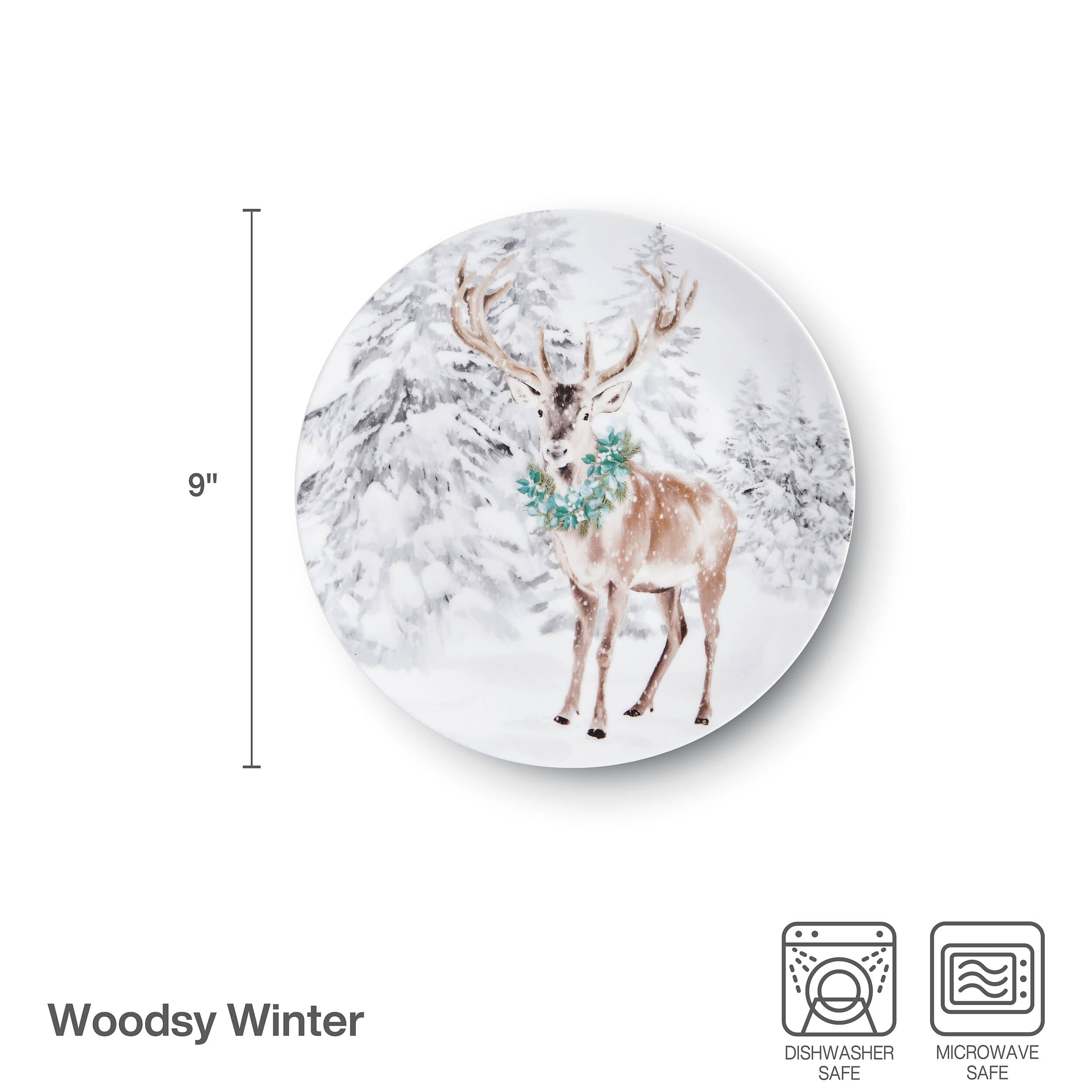 Woodsy Winter Set of 4 Salad Plates