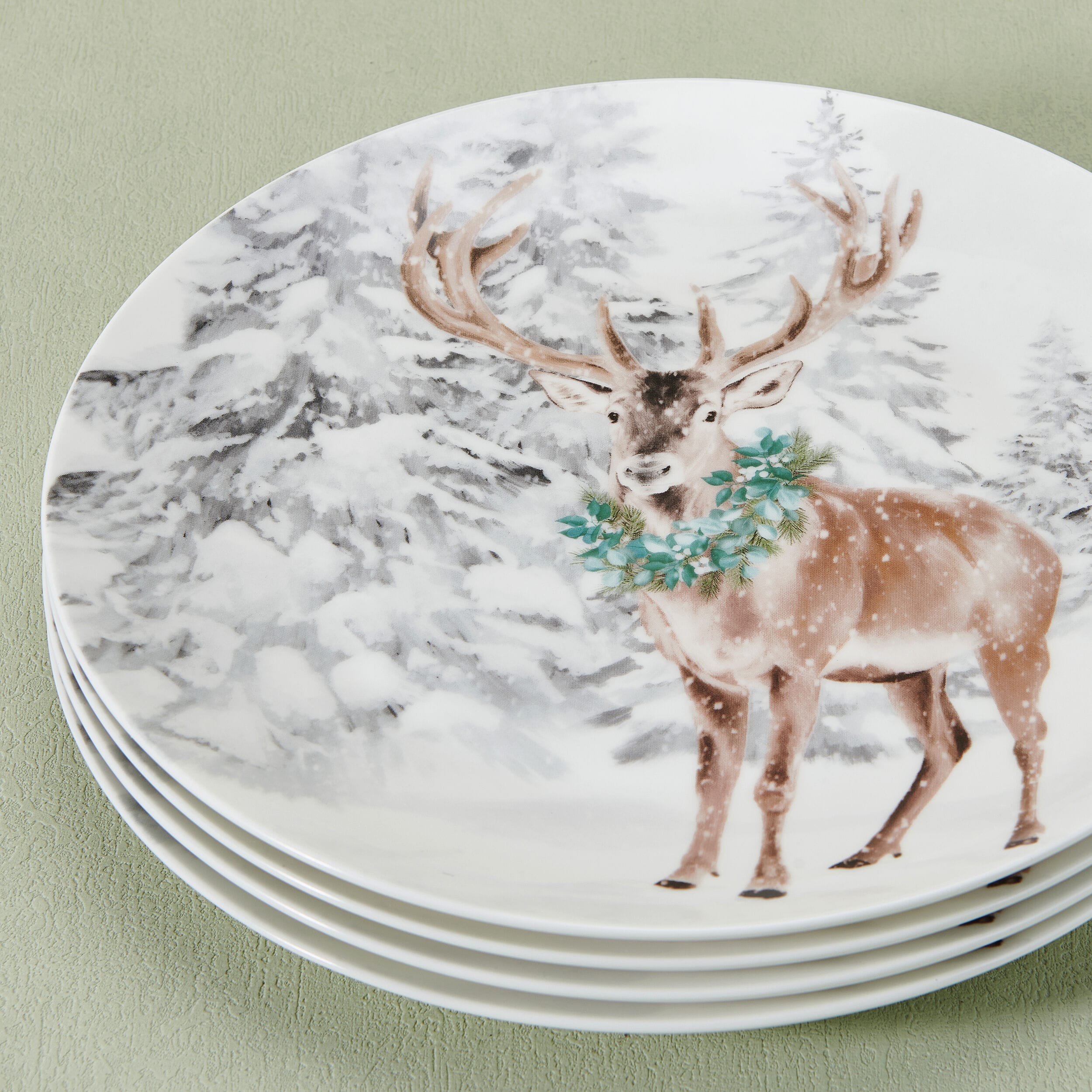 Woodsy Winter Set of 4 Salad Plates