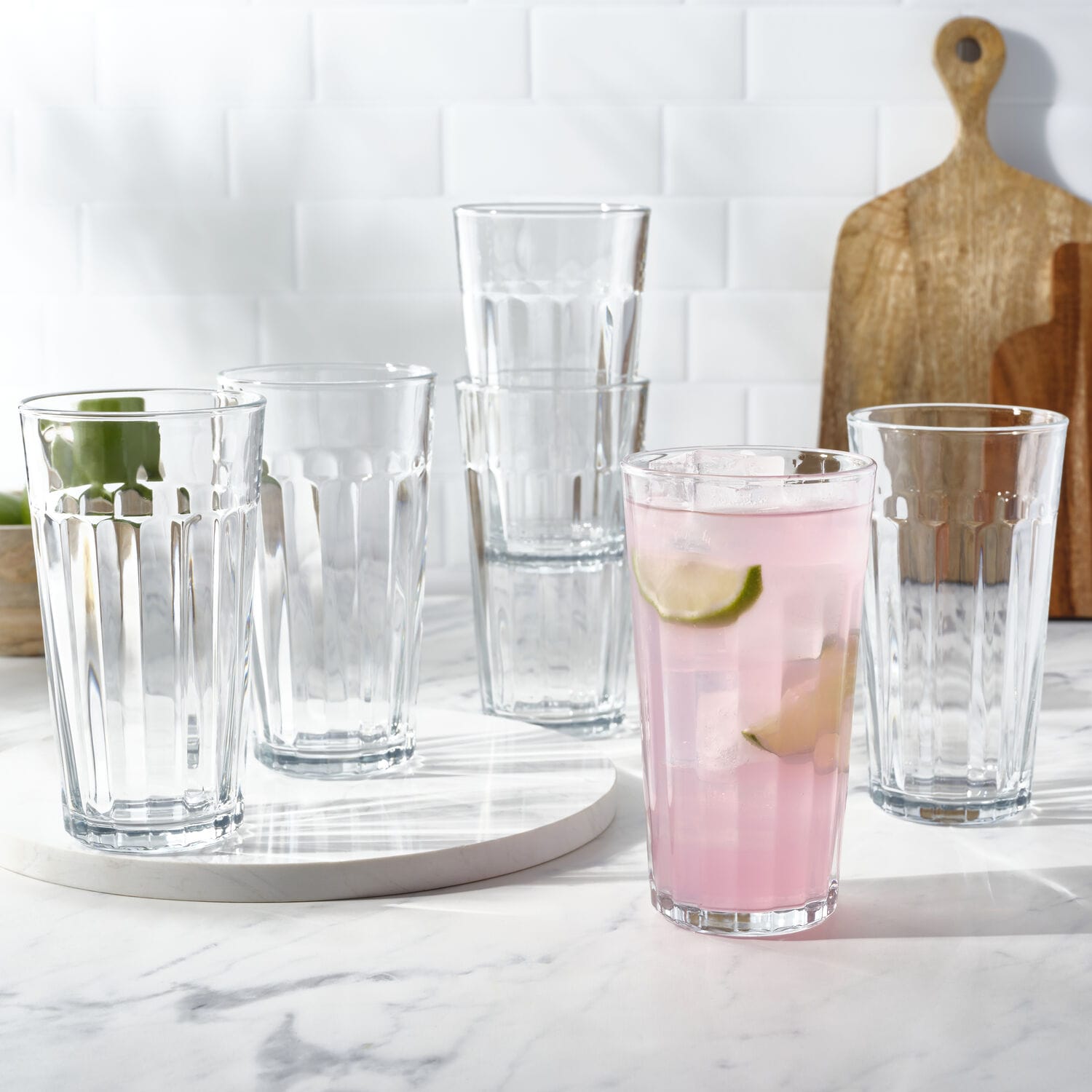 Mable Set of 6 Highball Tumbler Glasses, 16oz.