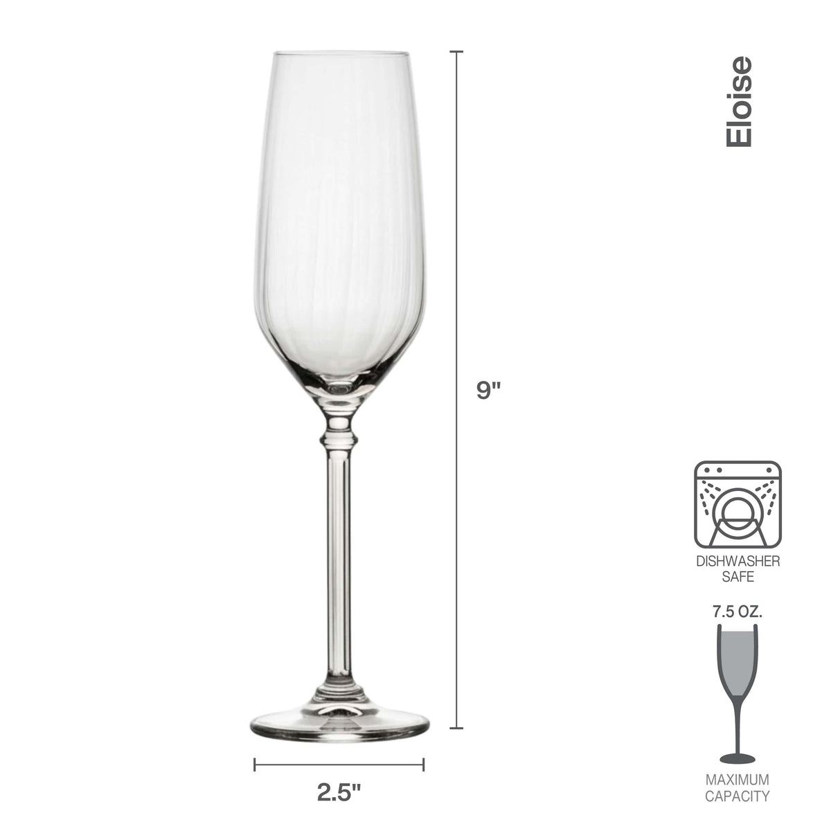 Eloise Set of 2 Champagne Flute Glasses