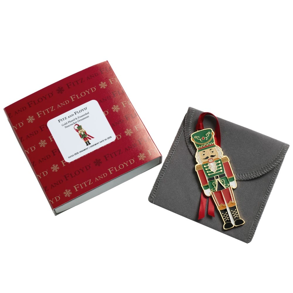 Fitz & Floyd 2026 Gold Plated Enameled Nutcracker Ornament