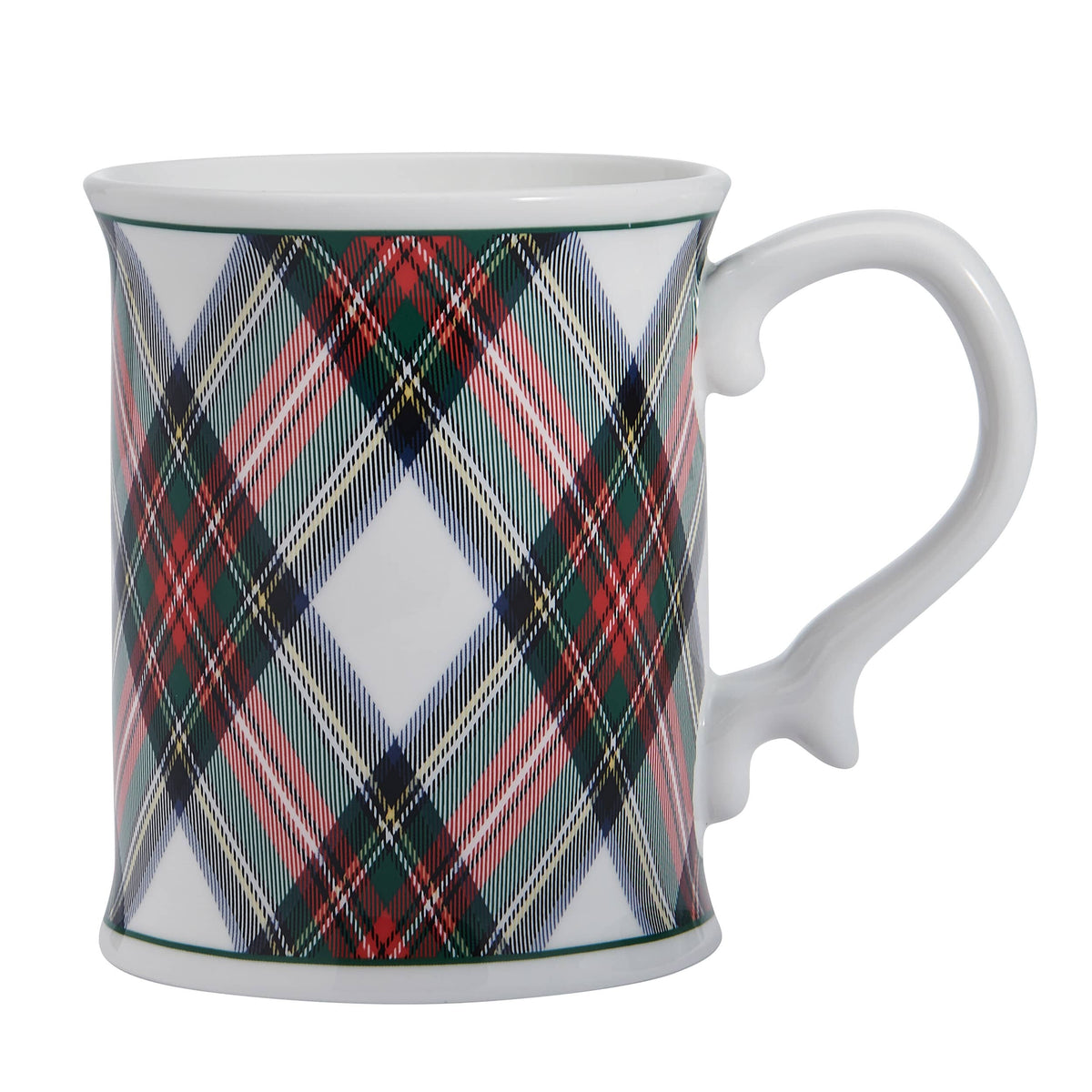 Tartan White Set of 4 Mugs