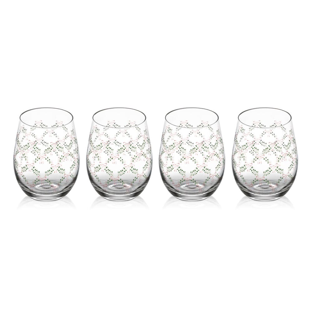 Stemless Gifts Holiday Coquette Stemless Wine Set of 4