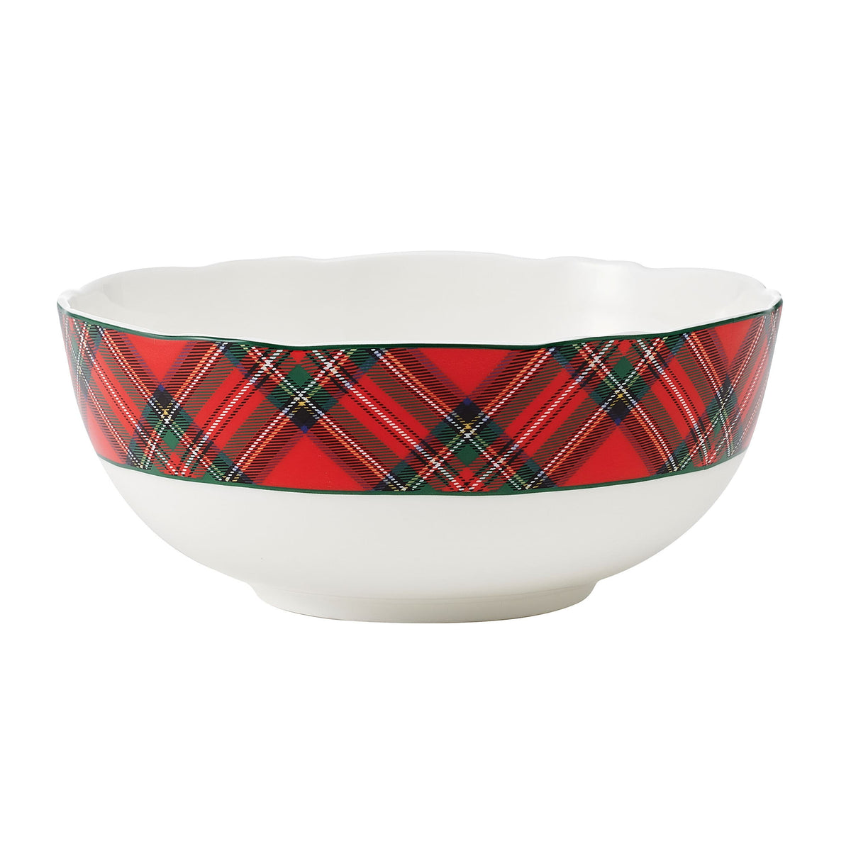 Tartan Red Scallop 12 Piece Dinnerware Set, Service for 4