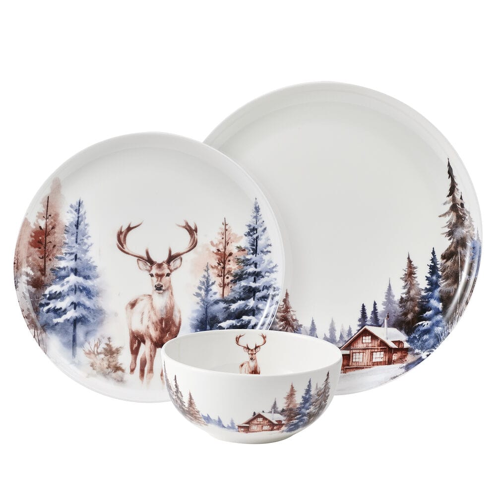 Whispering Pines 12 Piece Dinnerware Set, Service for 4
