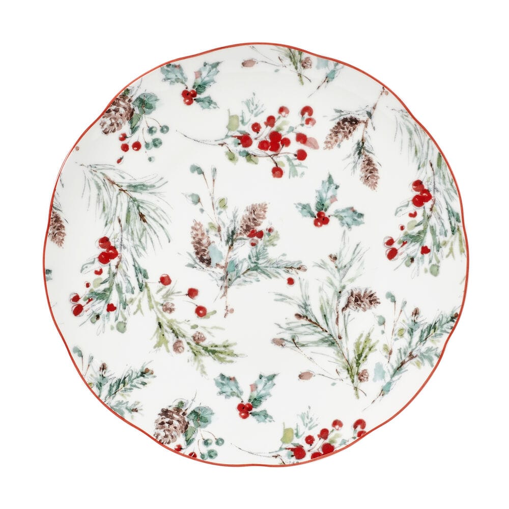 Pine and Berry 12 Piece Dinnerware Set, Service for 4