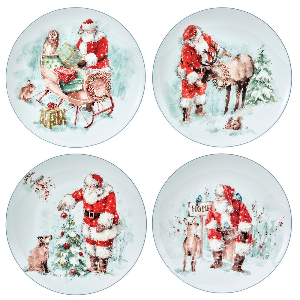 Magical Santa Set of 4 Salad Plates
