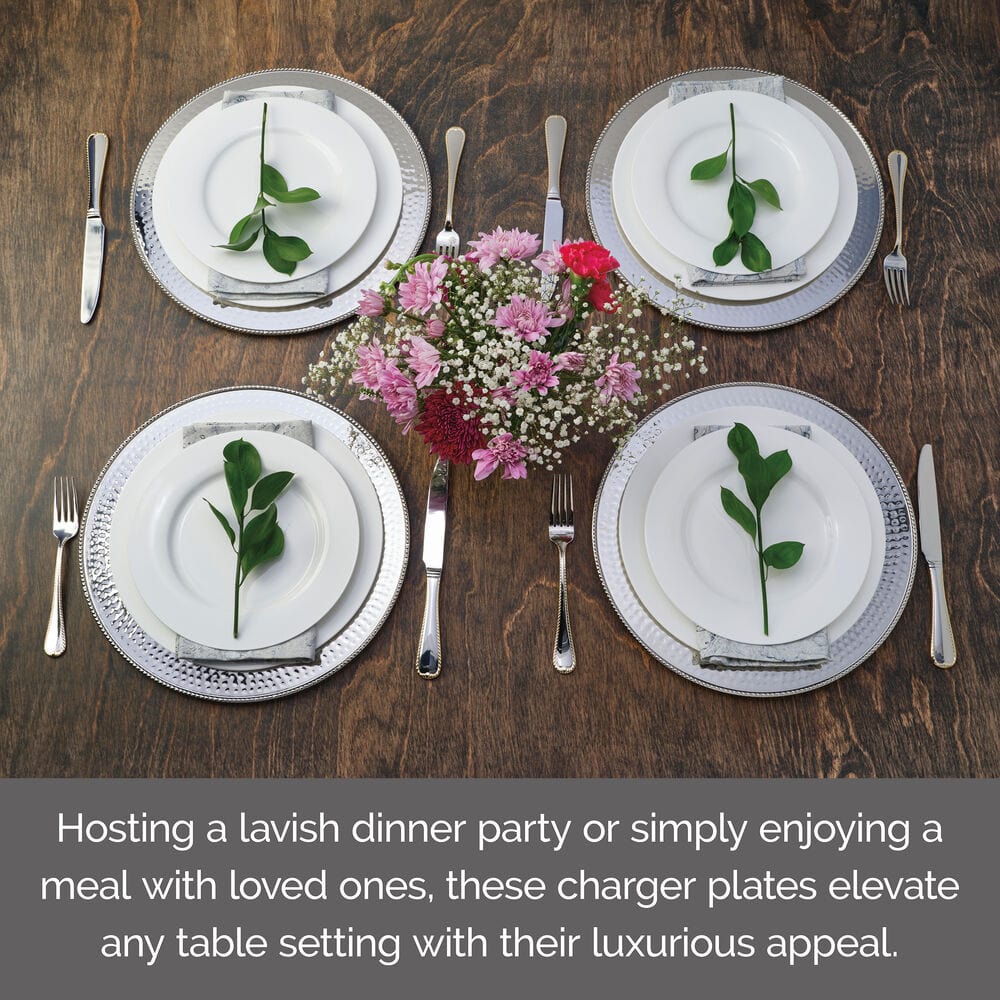 Silver Set of 4 Charger Plates