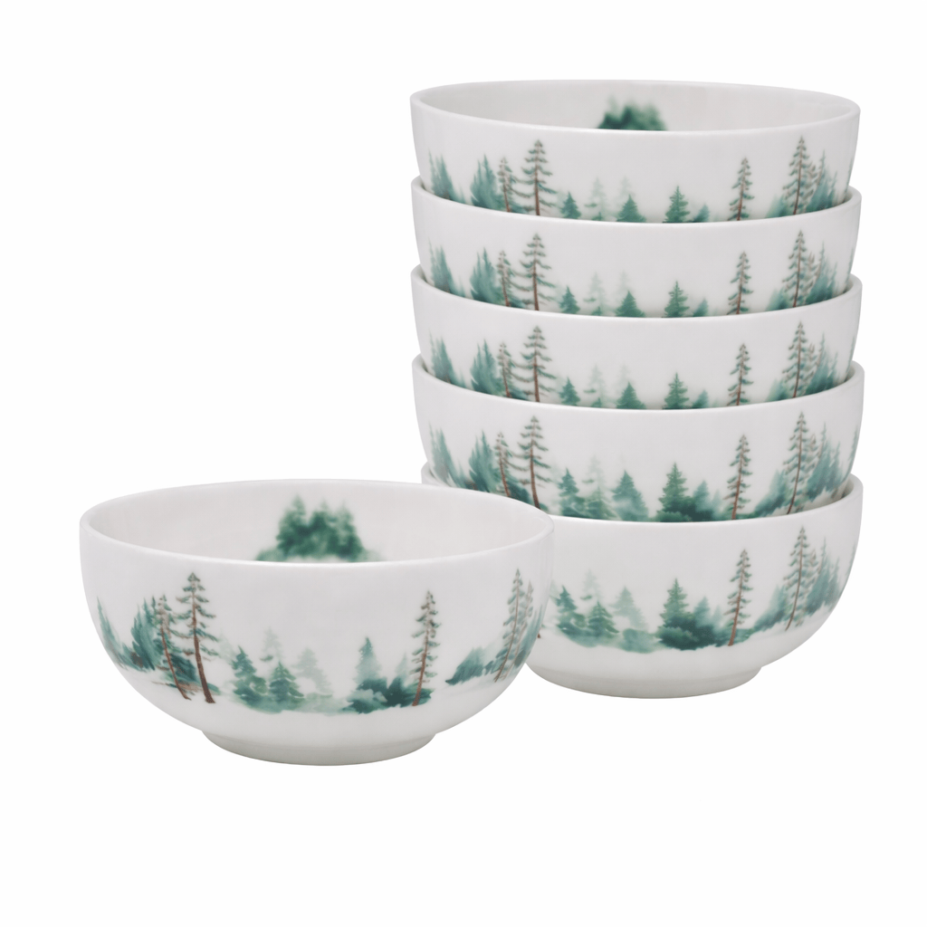 Watercolor Forest Set of 6 Fruit Bowls