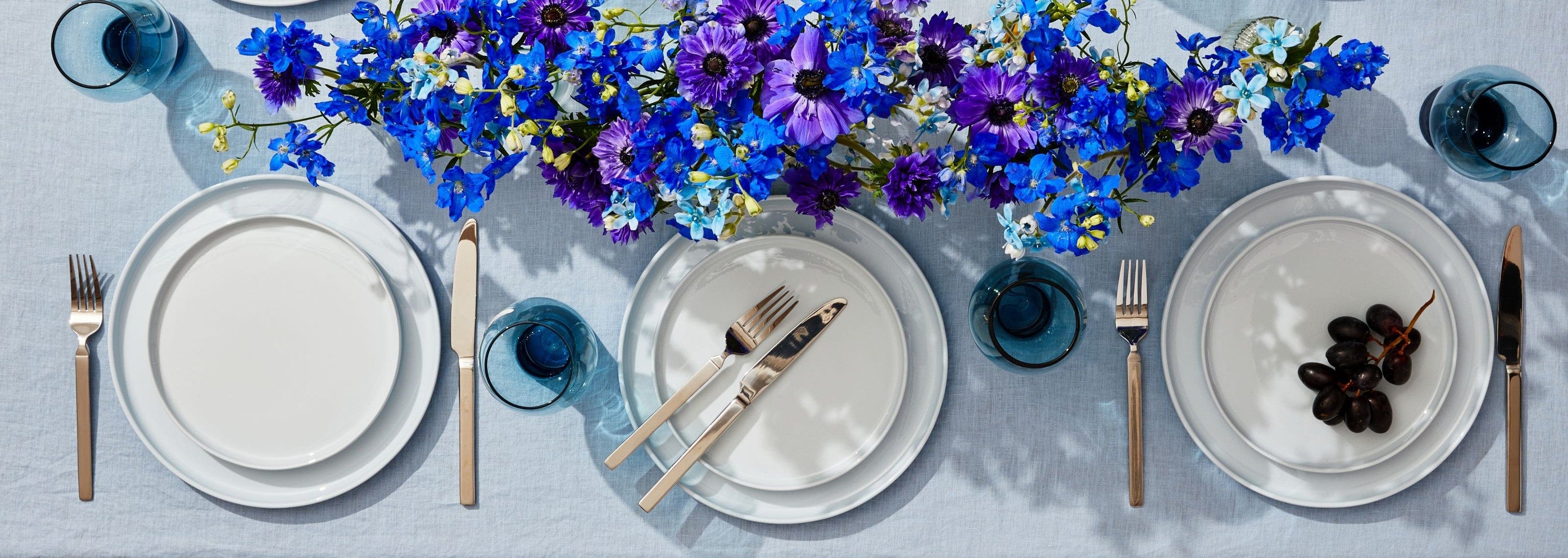 Madison 12 Piece Misty Blue Dinnerware Set, Service for 4