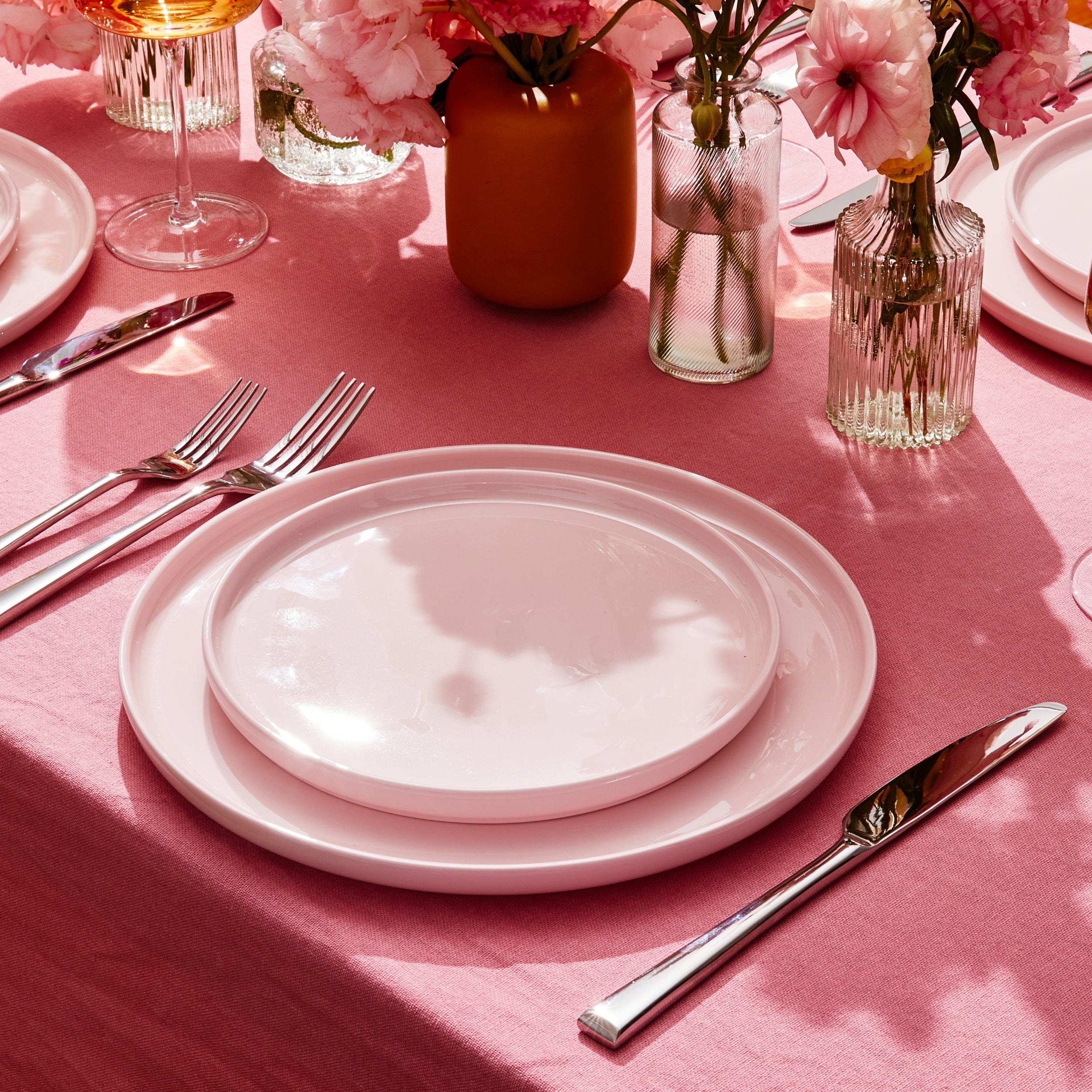 Pink Dinera Plate Madison Pink 12 Piece Dinnerware Set, Service For