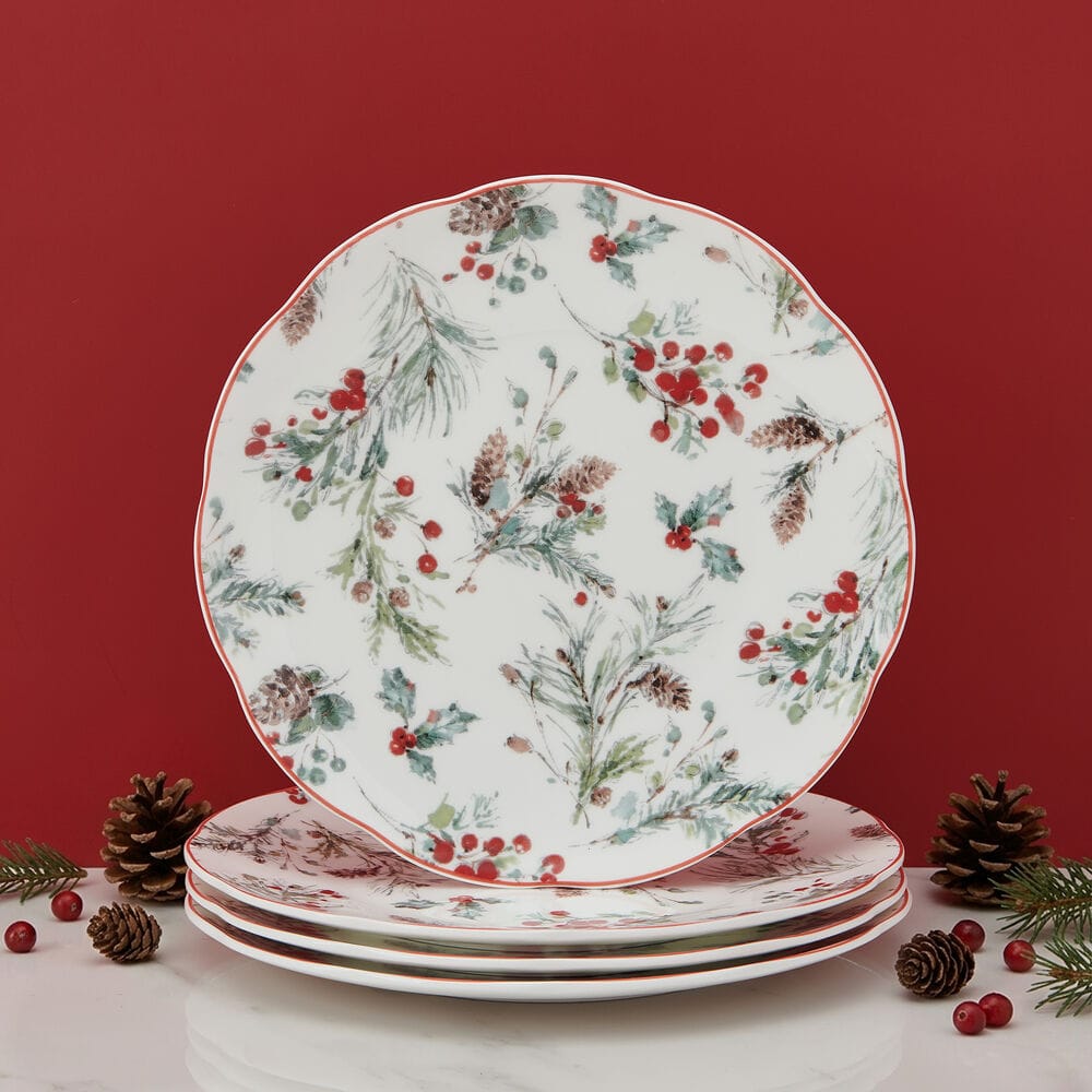 Pine and Berry Set of 4 Salad Plates