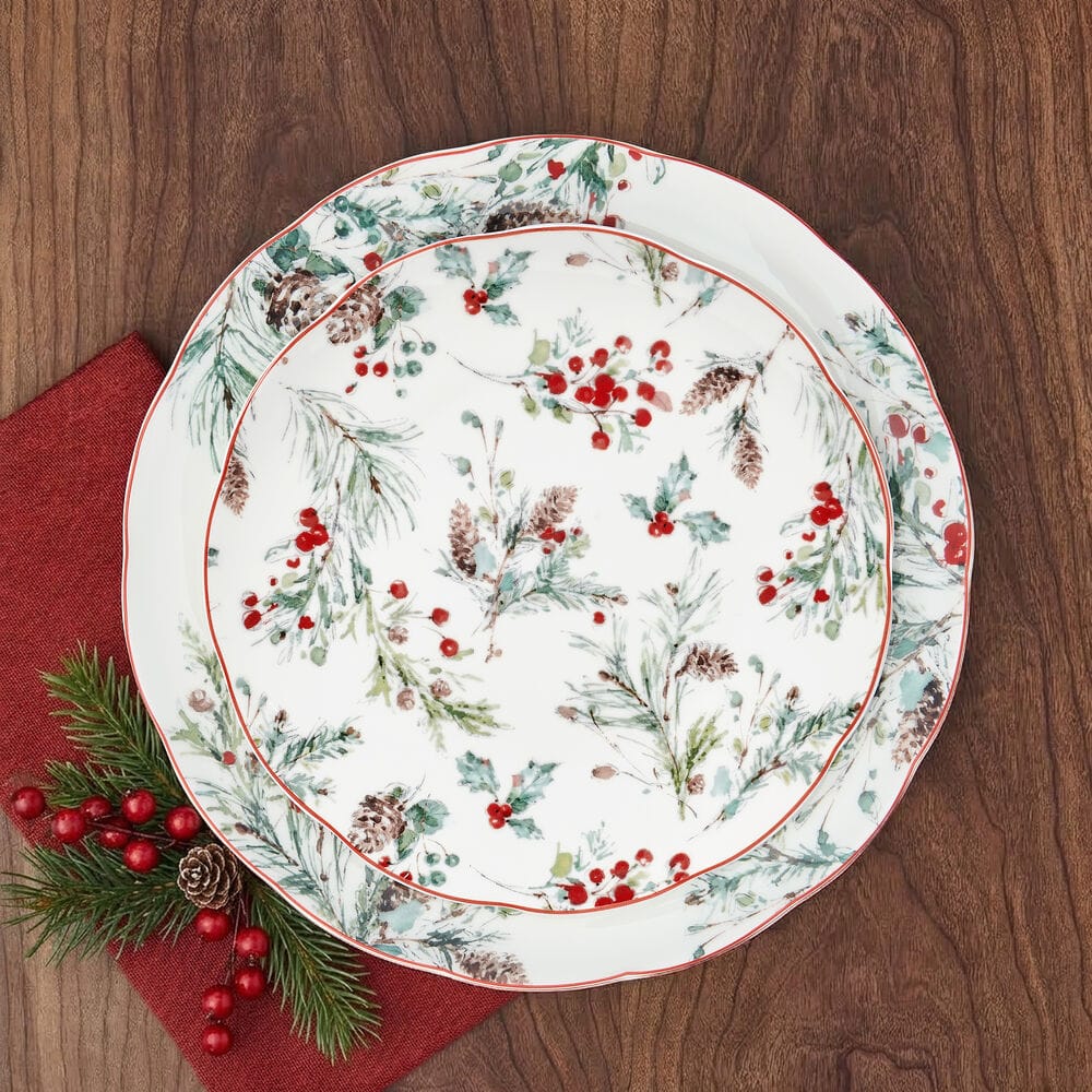 Pine and Berry Set of 4 Salad Plates