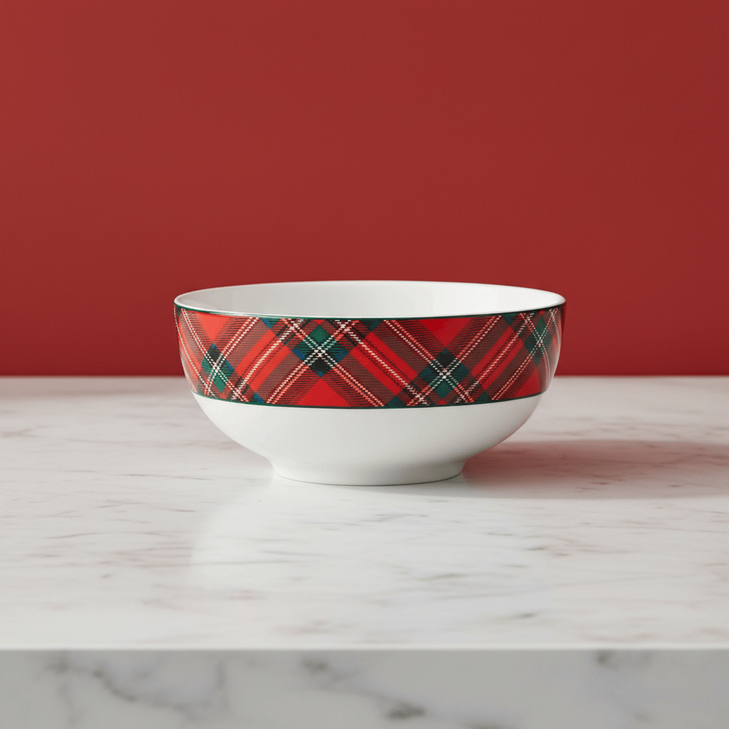 Tartan Red Fruit Bowl