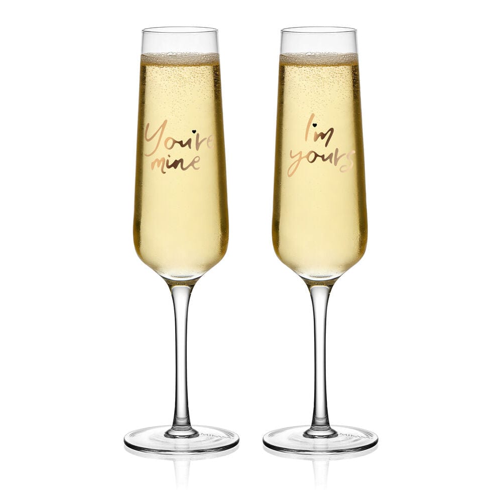 Champagne Flutes  Set of 2 Mine and Yours