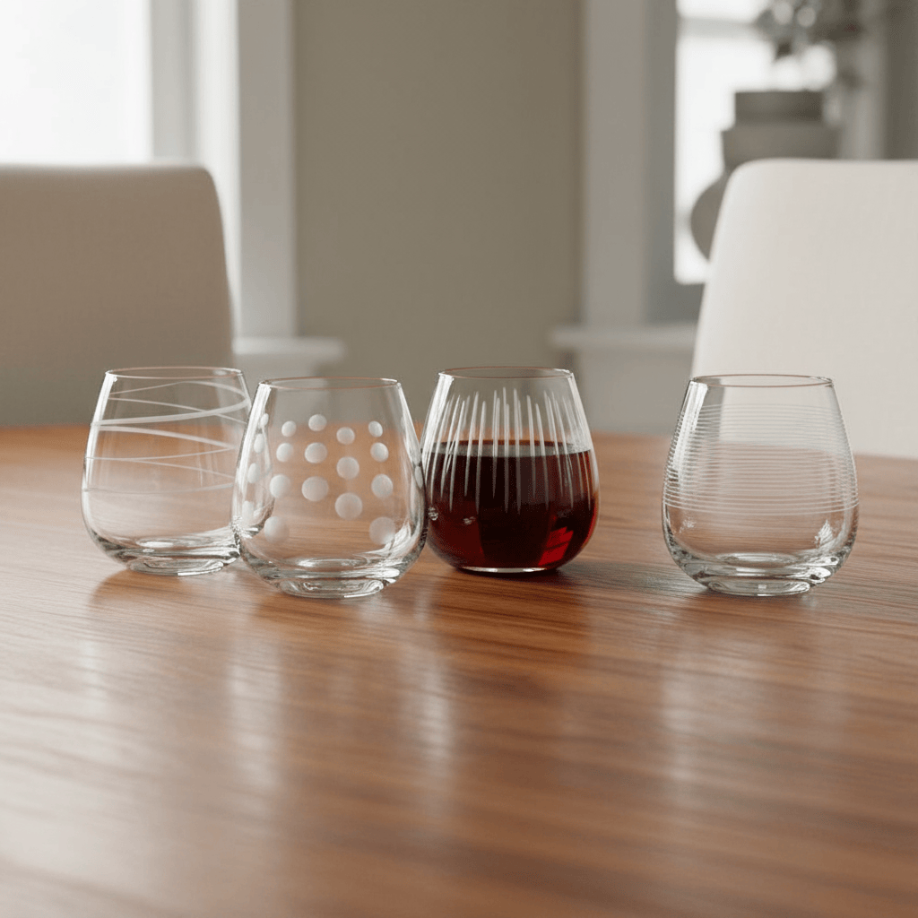 Cheers® Set of 4 Stemless Wine Glasses