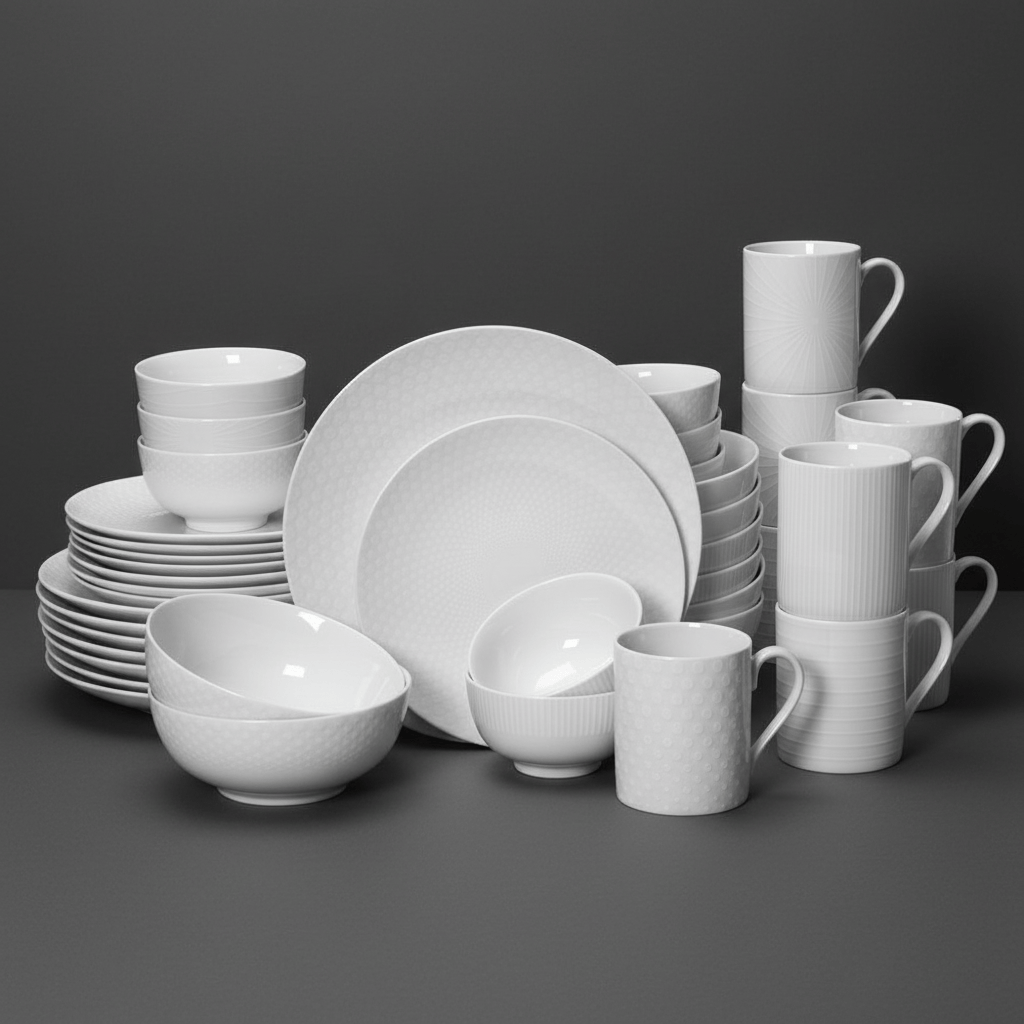 Cheers® White 40 Piece Dinnerware Set, Service for 8