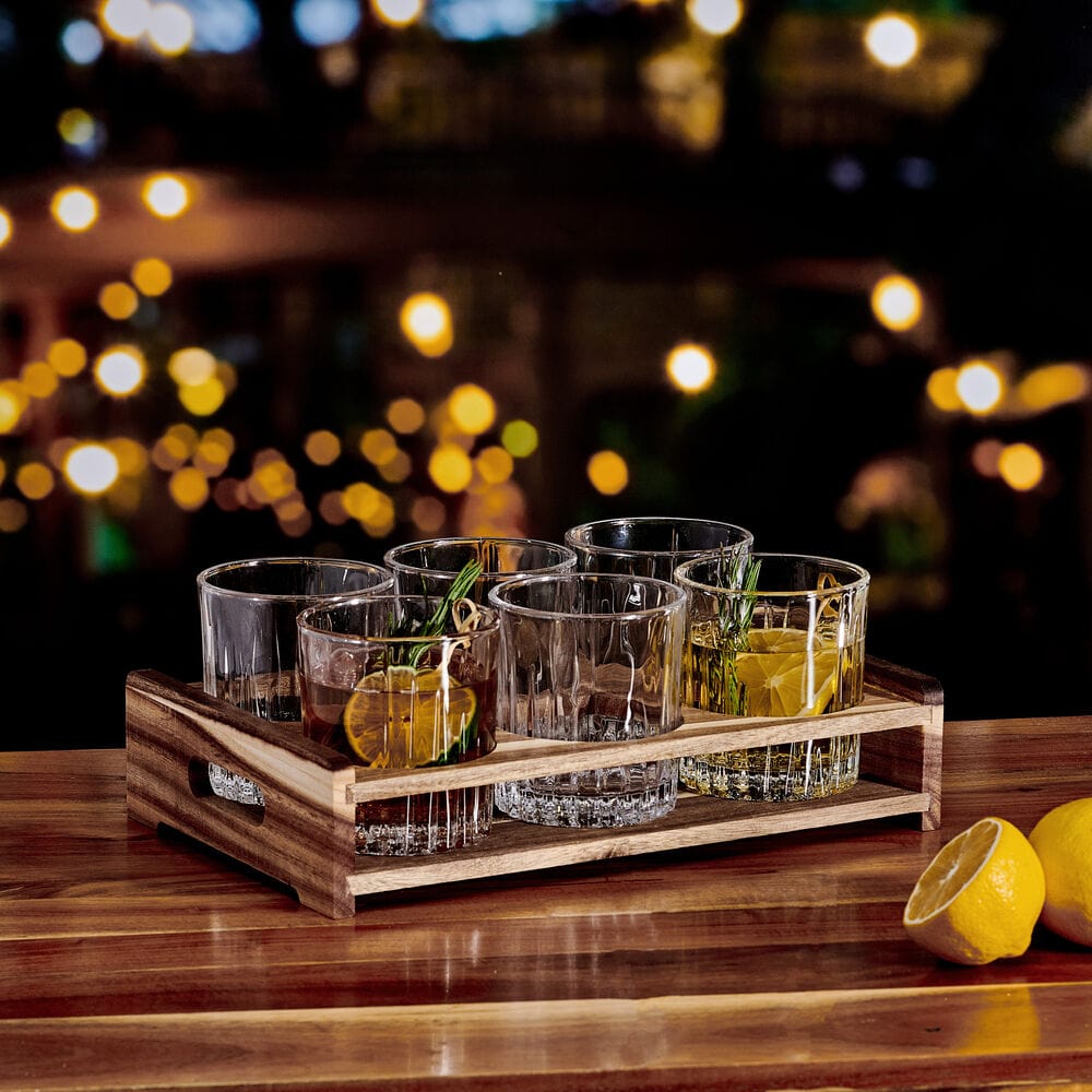 Bar Rim Caddy Glenwood 7 Piece Double Old Fashioned Bar Caddy Set – Mikasa