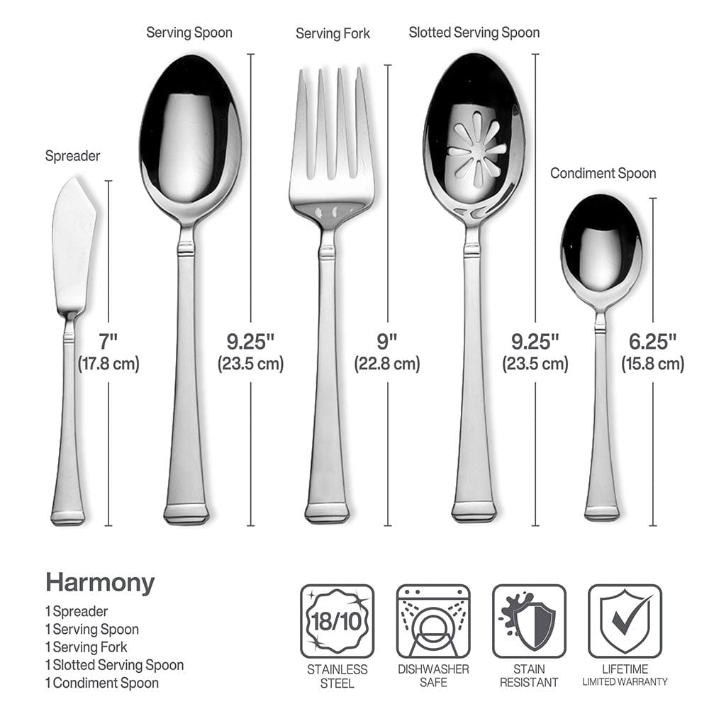Harmony 45 Piece Flatware Set, Service for 8