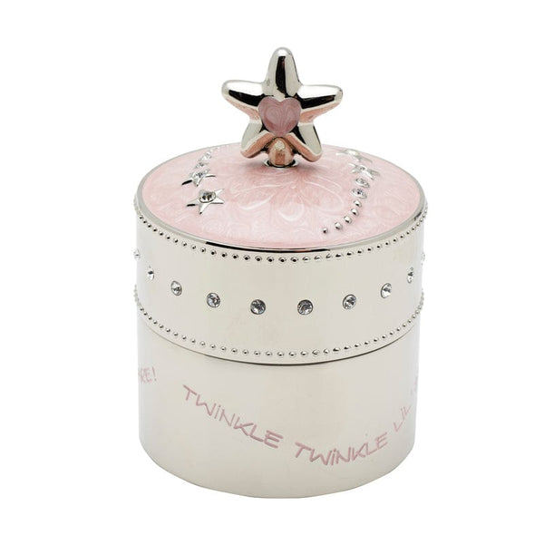 Baby Pink Star Nickelplate Trinket Music Box
