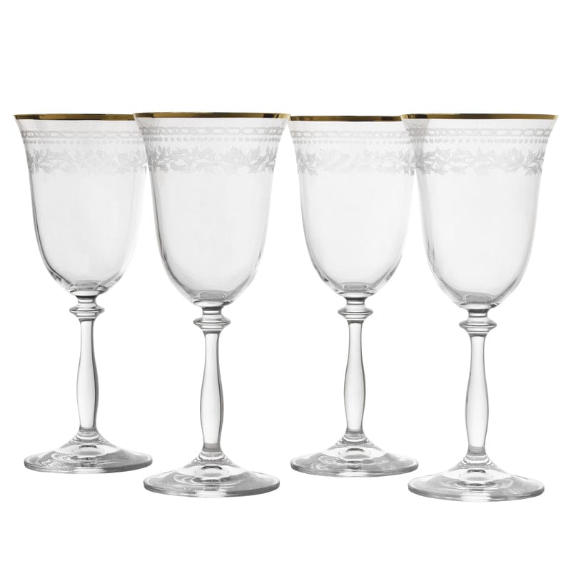 Holiday Traditions Gold Rim Set of 4 Red Wine Glasses – Mikasa