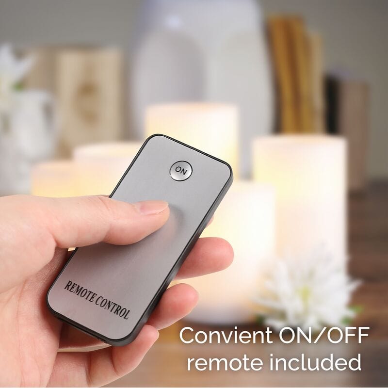 Flameless Set of 5 Pillar LED Candles with Remote Mikasa