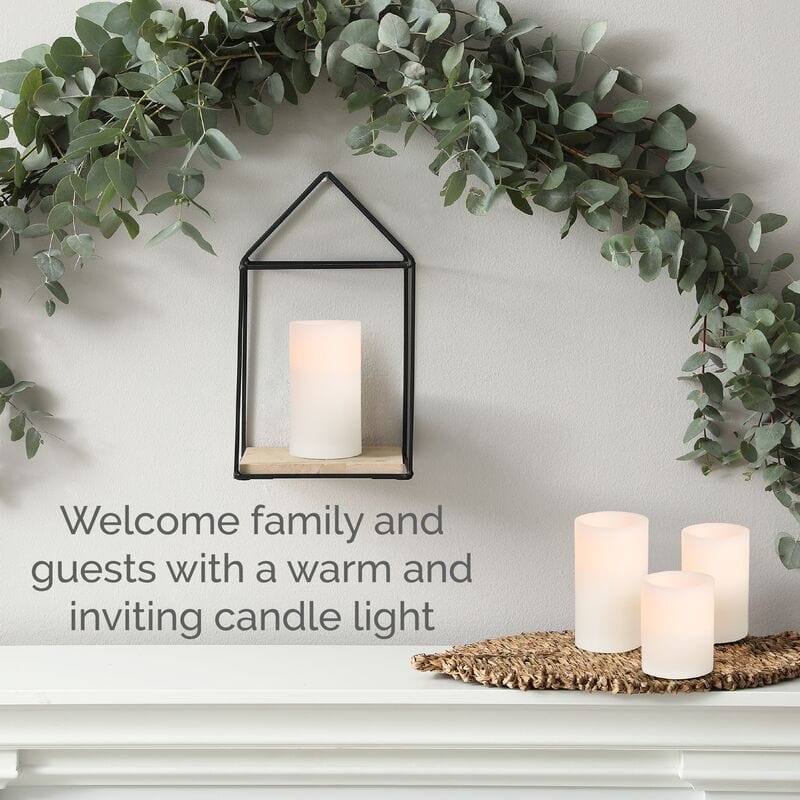 Flameless Set of 5 Pillar LED Candles with Remote Mikasa