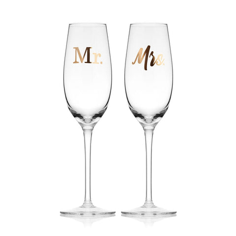 Mikasa Mr. and Mrs. 2 pc Champagne Toasting Flute Set, Multi