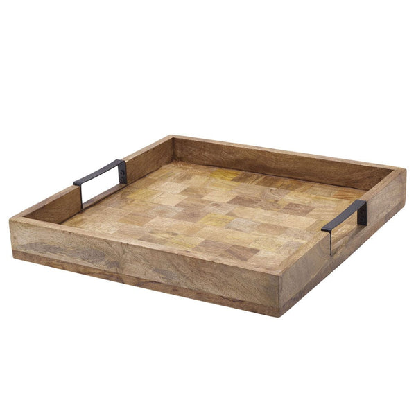 Lazy Susan Mango Wood Serve Tray with Removable Dividers, 18 Inch – Mikasa