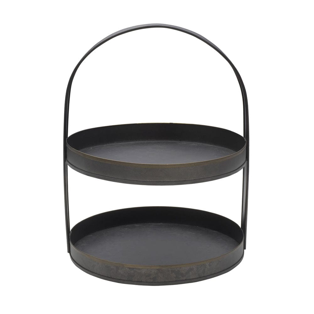 Black Galvanized 2 Tier Serving Tray Mikasa