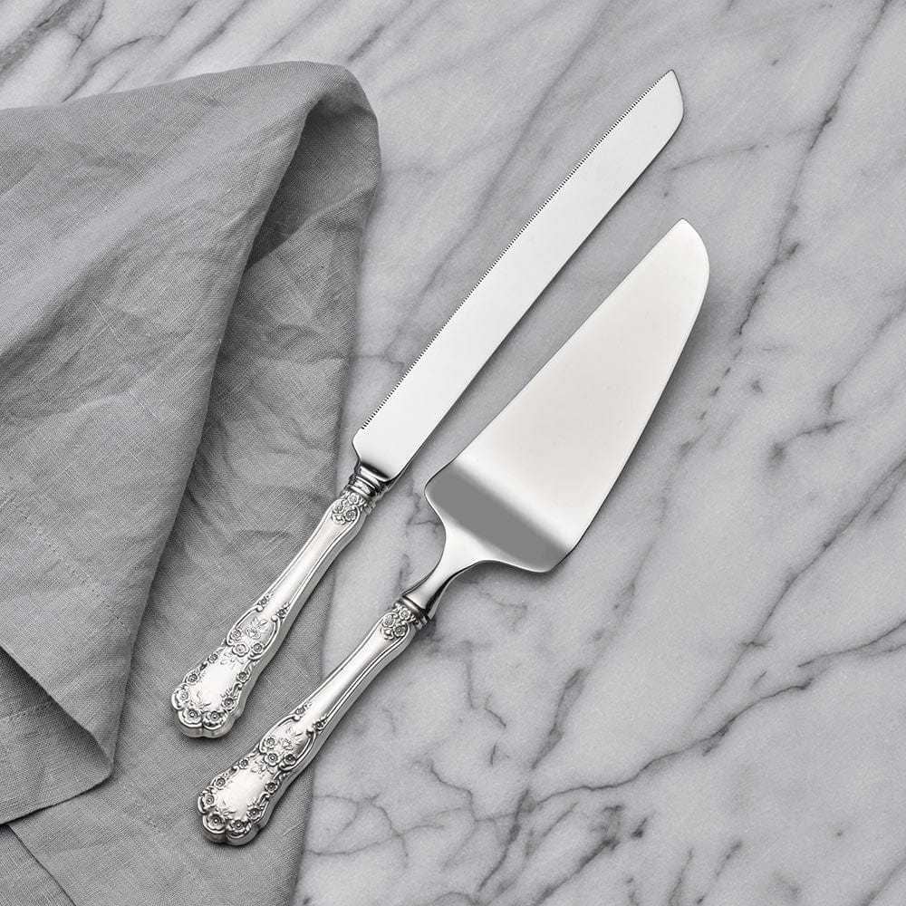 Buttercup Sterling Wedding Cake Knife and Server Set