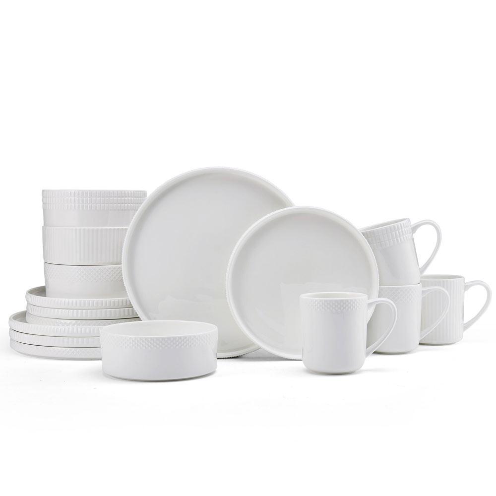16 Piece Bone China Dinnerware Set, Service for 4
