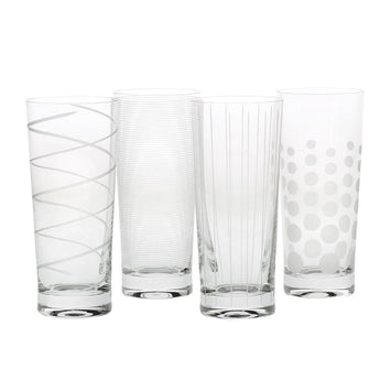 Claremont Crystal Highball Glasses Drinkware Set of 4