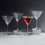 Tears and Cheers Crystal Martini Glasses with Orange Stem, Set of