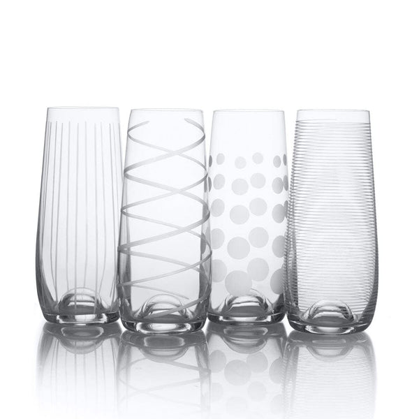 Mikasa Cheers 14-Ounce Stemless Wine Glasses, Service for 4