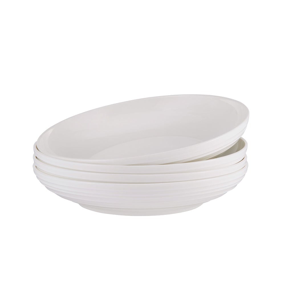 Mikasa Italian Countryside Pasta Bowls - Set Of Four, White Stoneware, Glazed Finish